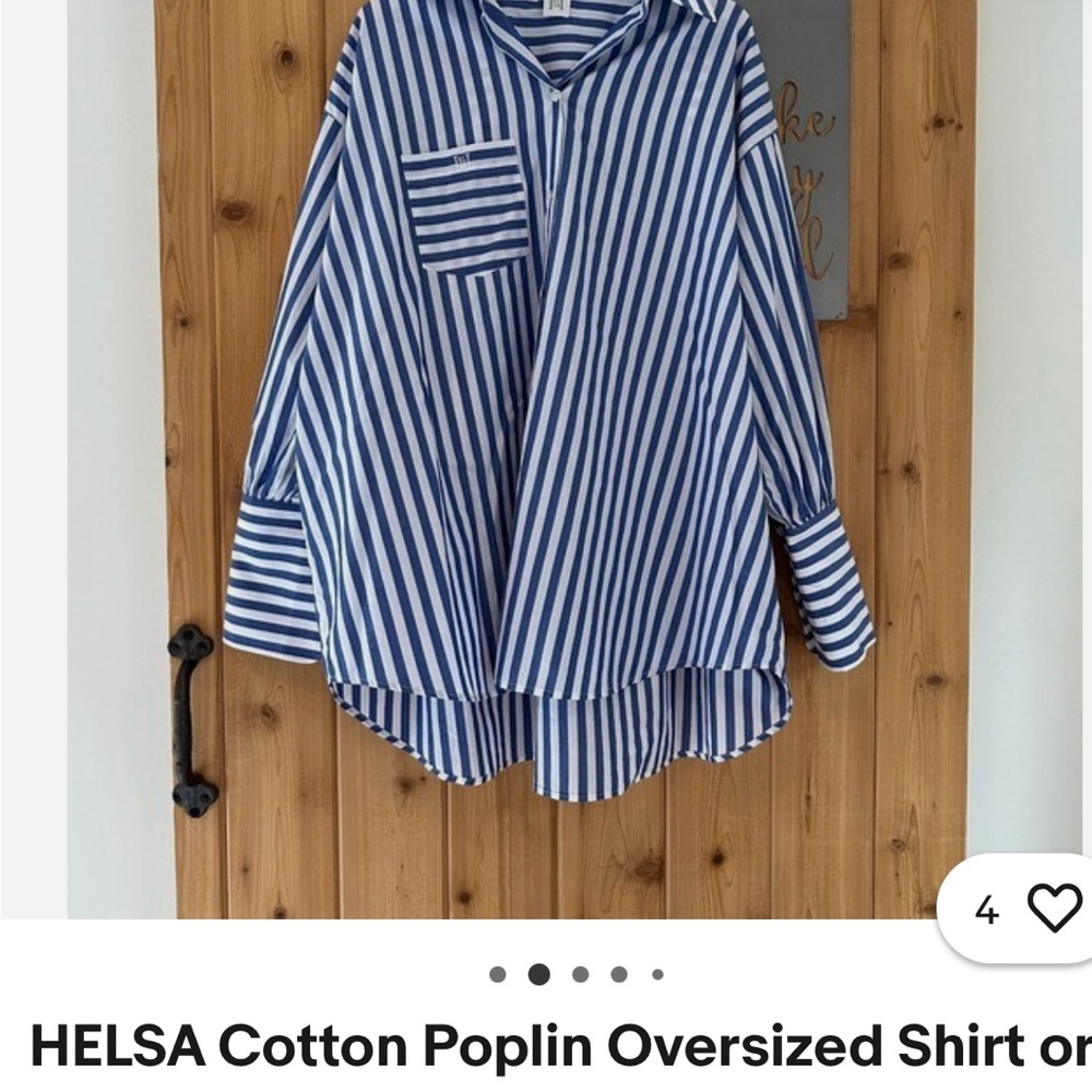 Helsa Blue Striped Cotton Shirt Dress